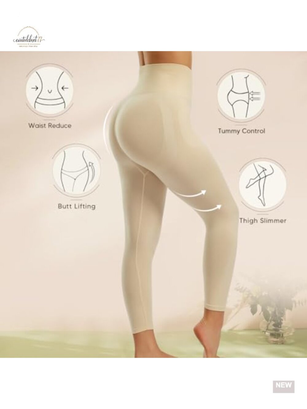 High Waist Shapewear Leggings Tummy Control Butt Lift Thigh Slimmer Compression - Picture 3 of 4